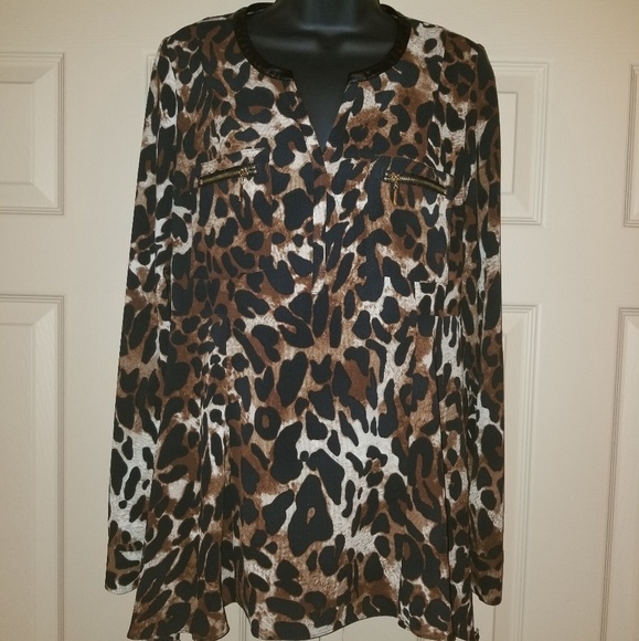 Leopard Print Tunic Top - Picture 1 of 5